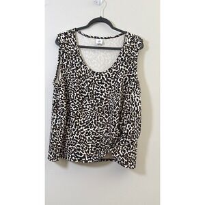 Cabi Tank Top Leopard Print Knot Front Sleeveless Women XXL 5759